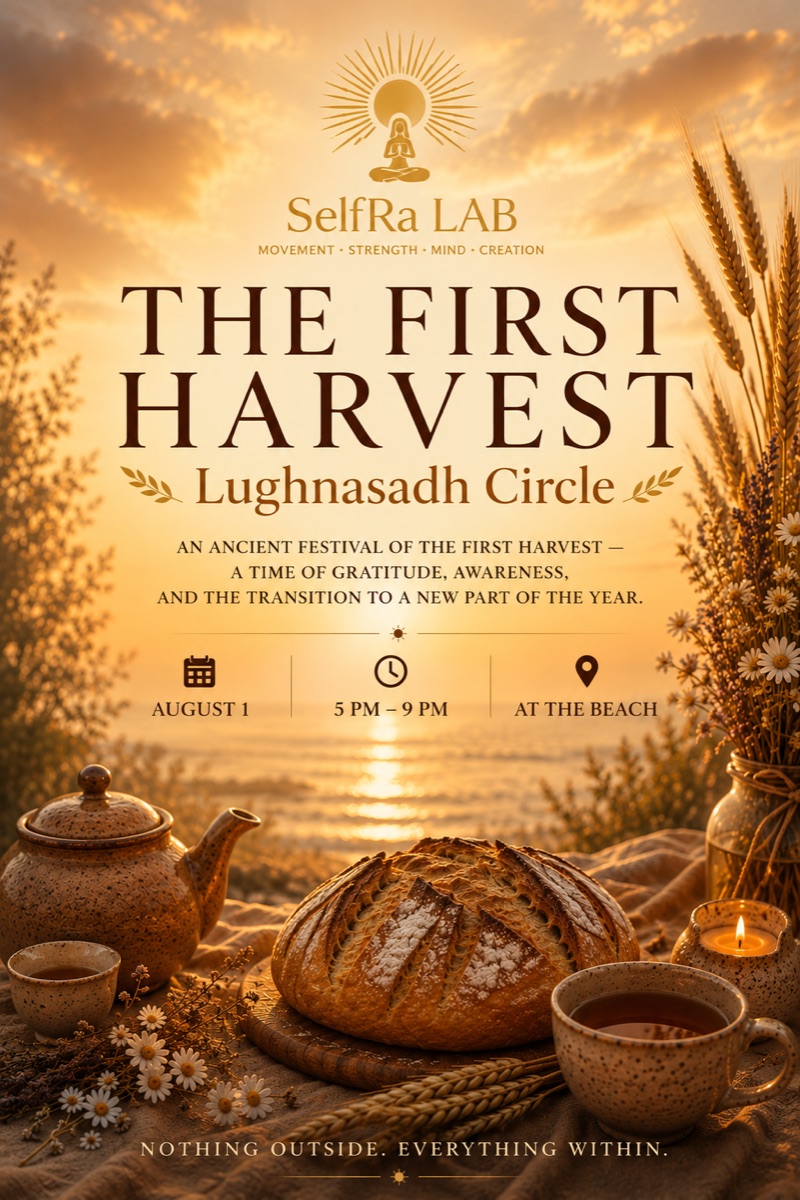The First Harvest · Lughnasadh Circle poster — August 1 at the beach, Sunny Isles